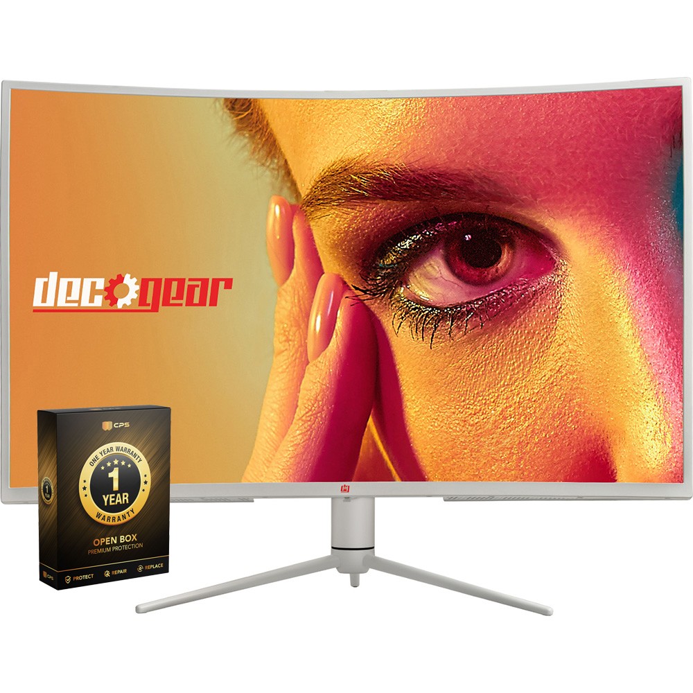 Deco Gear 39" Curved Ultrawide Gaming Monitor White (Open Box) + 1 Year Warranty
