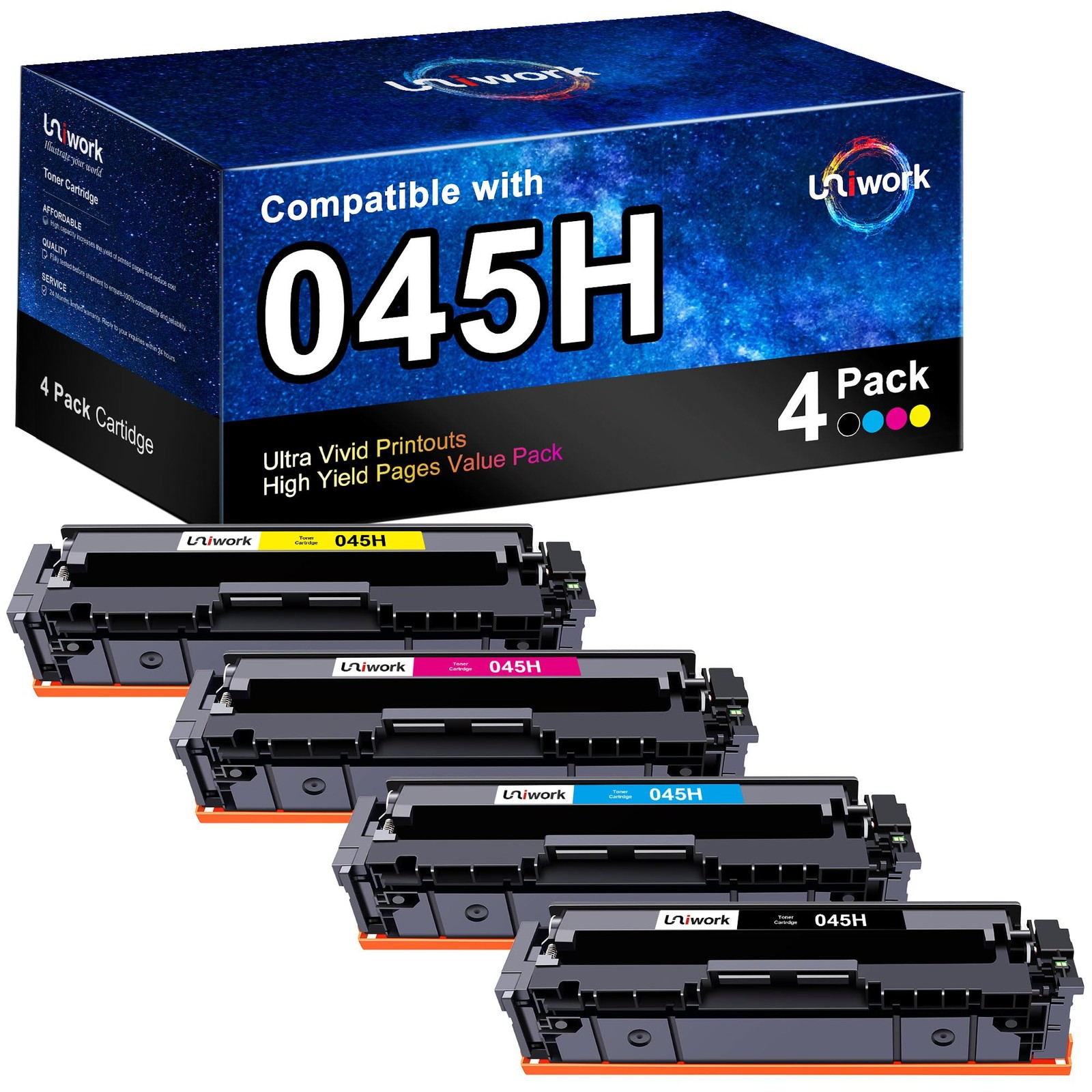 Uniwork Compatible Toner Cartridge Replacement for 045 045H
