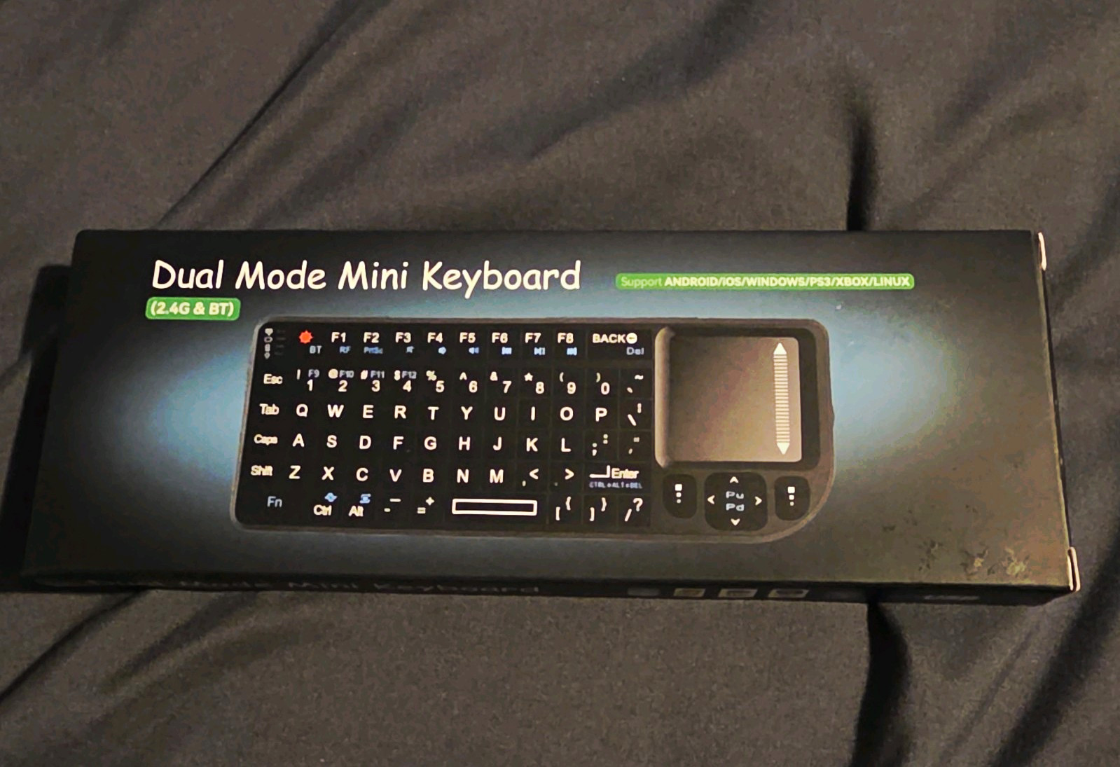 Mini Wireless Bluetooth Keyboard w/ Touchpad, Rechargeable Battery, Black TR-MWK