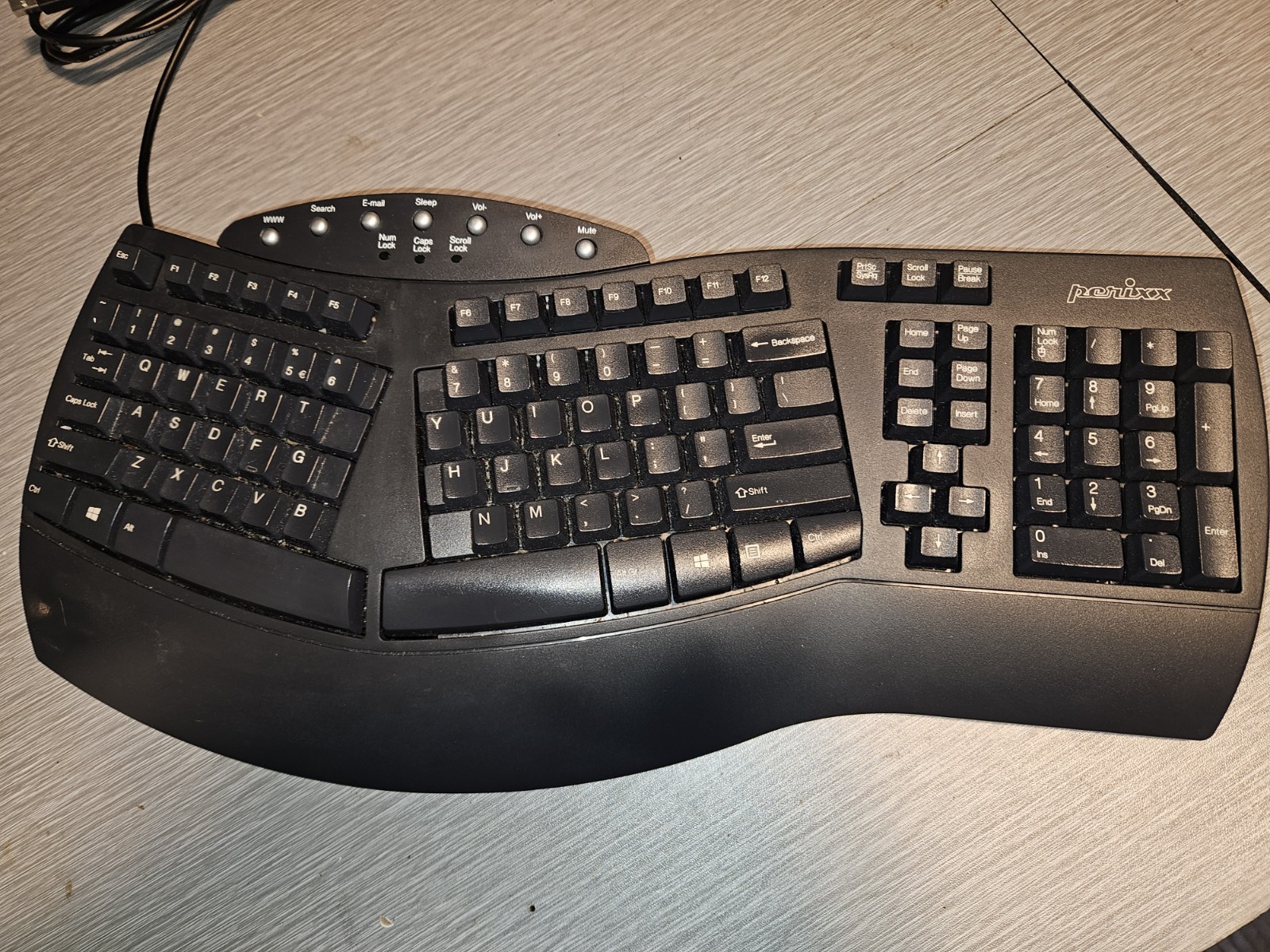 Perixx PERIBOARD-512B Wired Ergonomic Keyboard - Split Keyboard, Wrist Rest