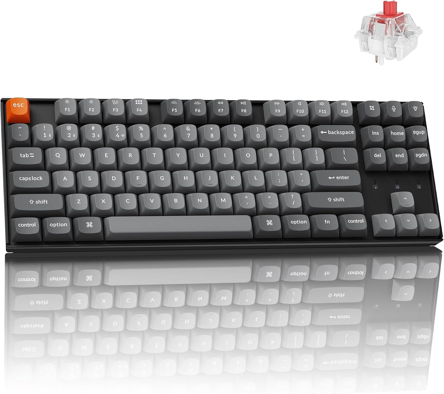 Teclado mecanico inalambrico K8 Max TKL de 87 teclas conexion triple luz blanca