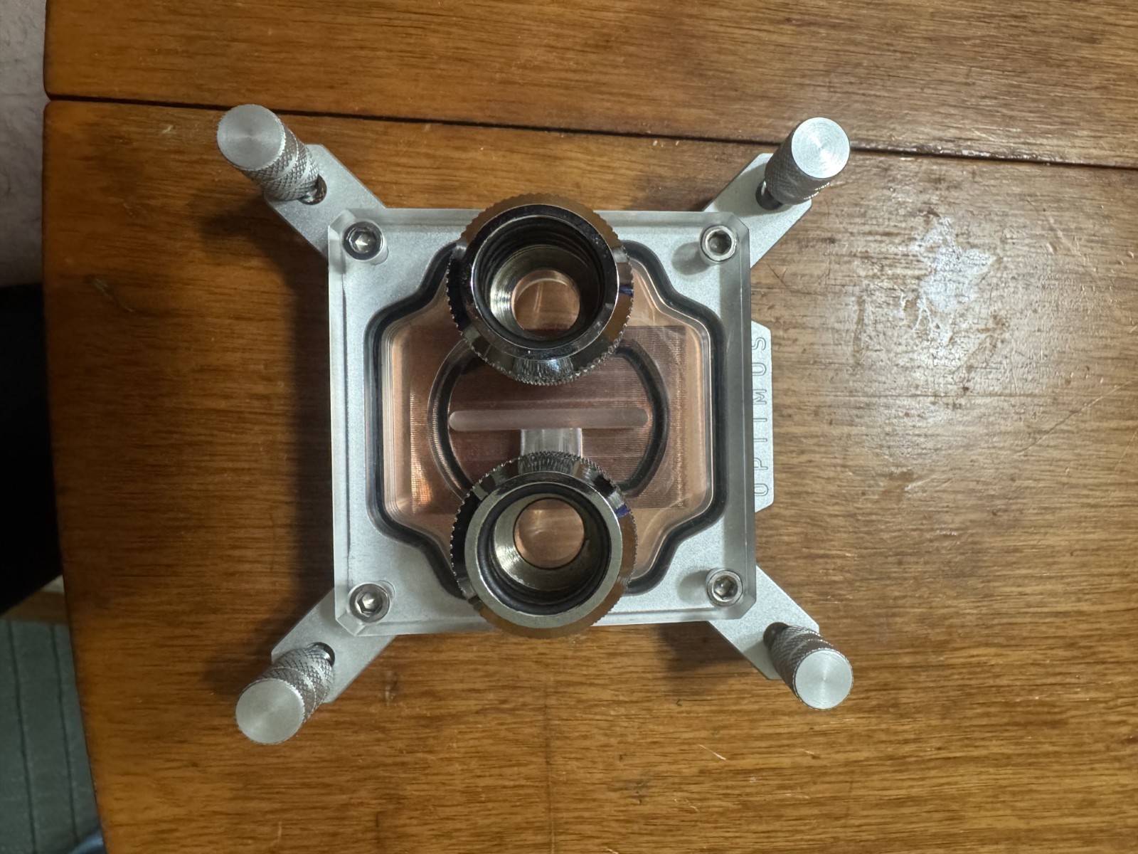 OPTIMUS FOUNDATION CPU BLOCK - INTEL - ACRYLIC TOP - SILVER - COPPER - MSRP $119