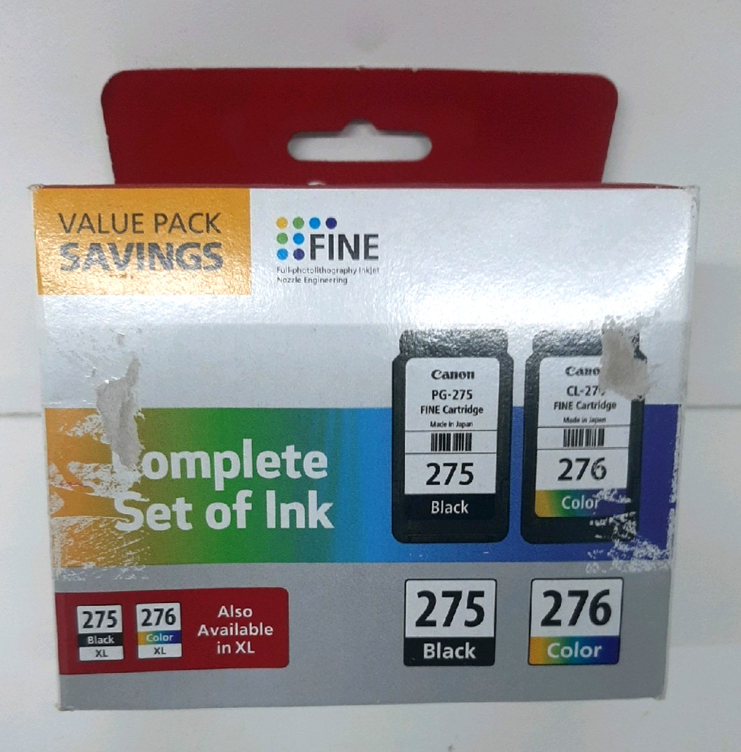 Canon PG-275 CL-276 Ink Cartridges Black Color 2-Pack 4988C005