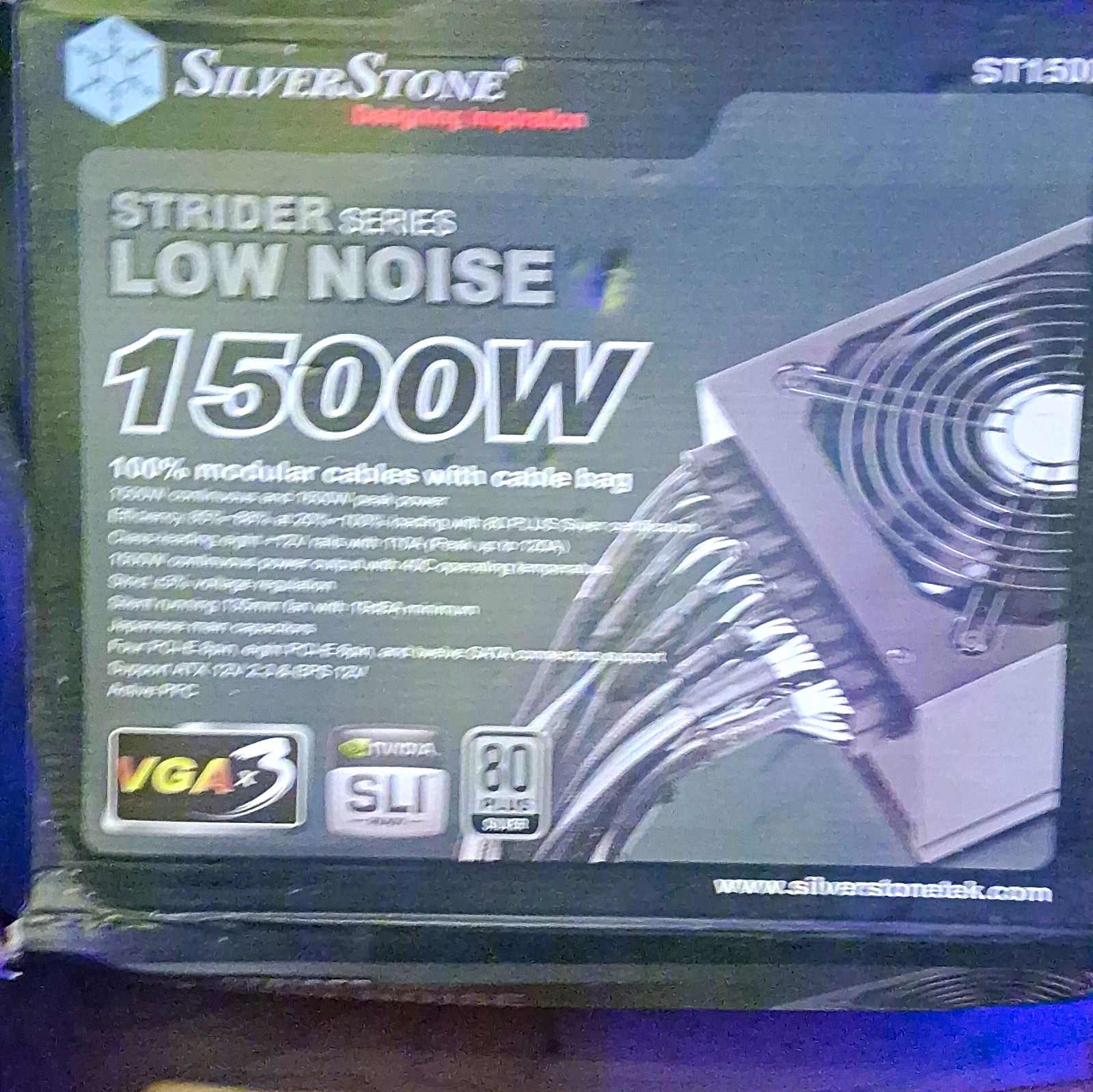 SilverStone Strider ST1500 1500W Modular ATX Power Supply, Black 100-240V