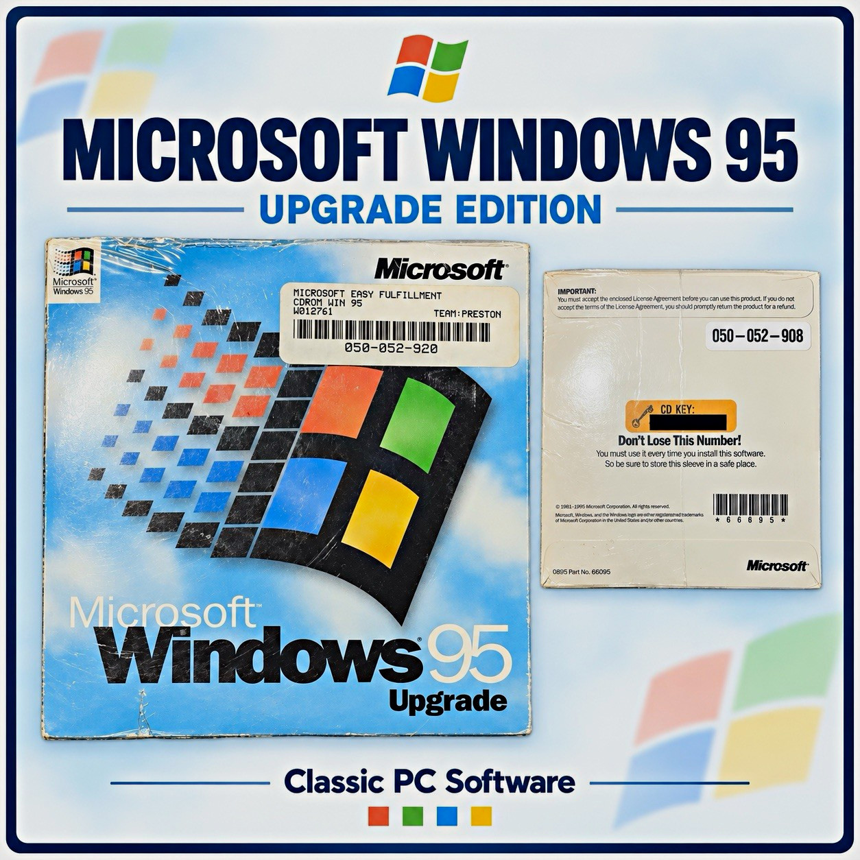 Microsoft Windows 95 Upgrade Edition Upgrade CD, English, 1-Device