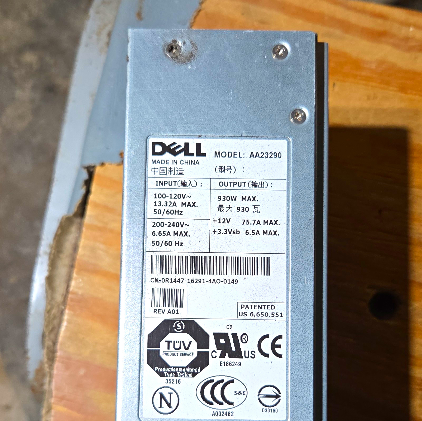Dell AA23290 / 0R1447 Server Power Supply Module 930W Max Output