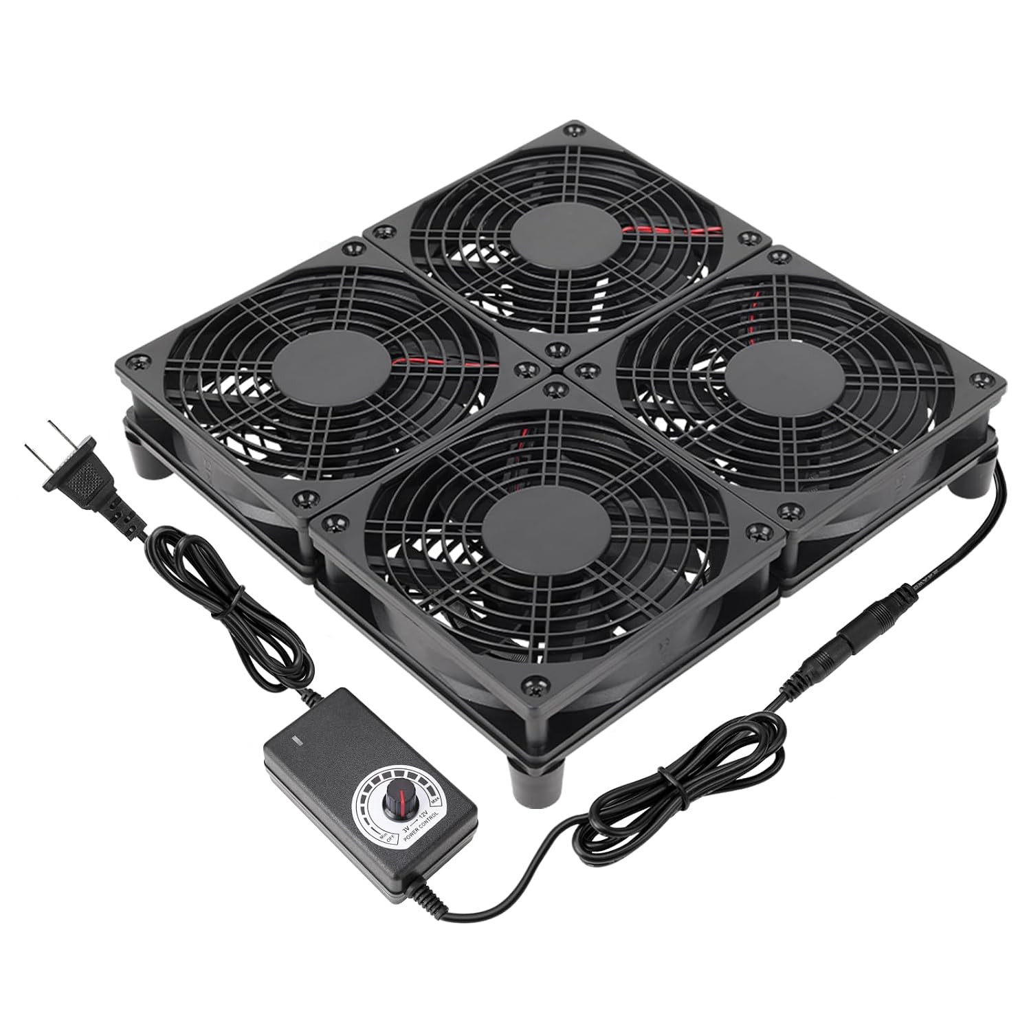 Router Laptop Cooling pad 4X 120mm Computer Fan with AC Plug Variable Speed Fan