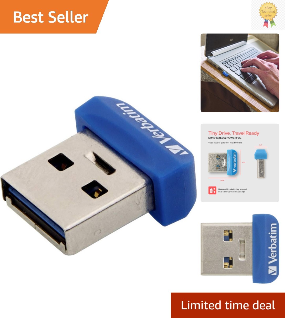 64GB Nano USB Drive with Snag-Free Design - Fast USB 3.2 Flash Storage