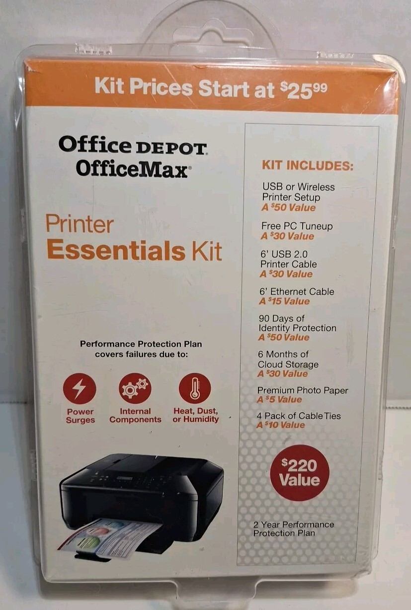 Office Depot OfficeMax Printer Essentials Kit New In Box Office Max New Sealed 