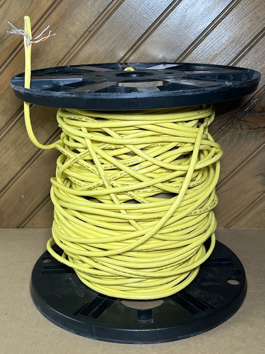 Cat6e 550MHz 23AWG UTP Plenum (CMP) Bulk Cable - Yellow - ~215 Feet