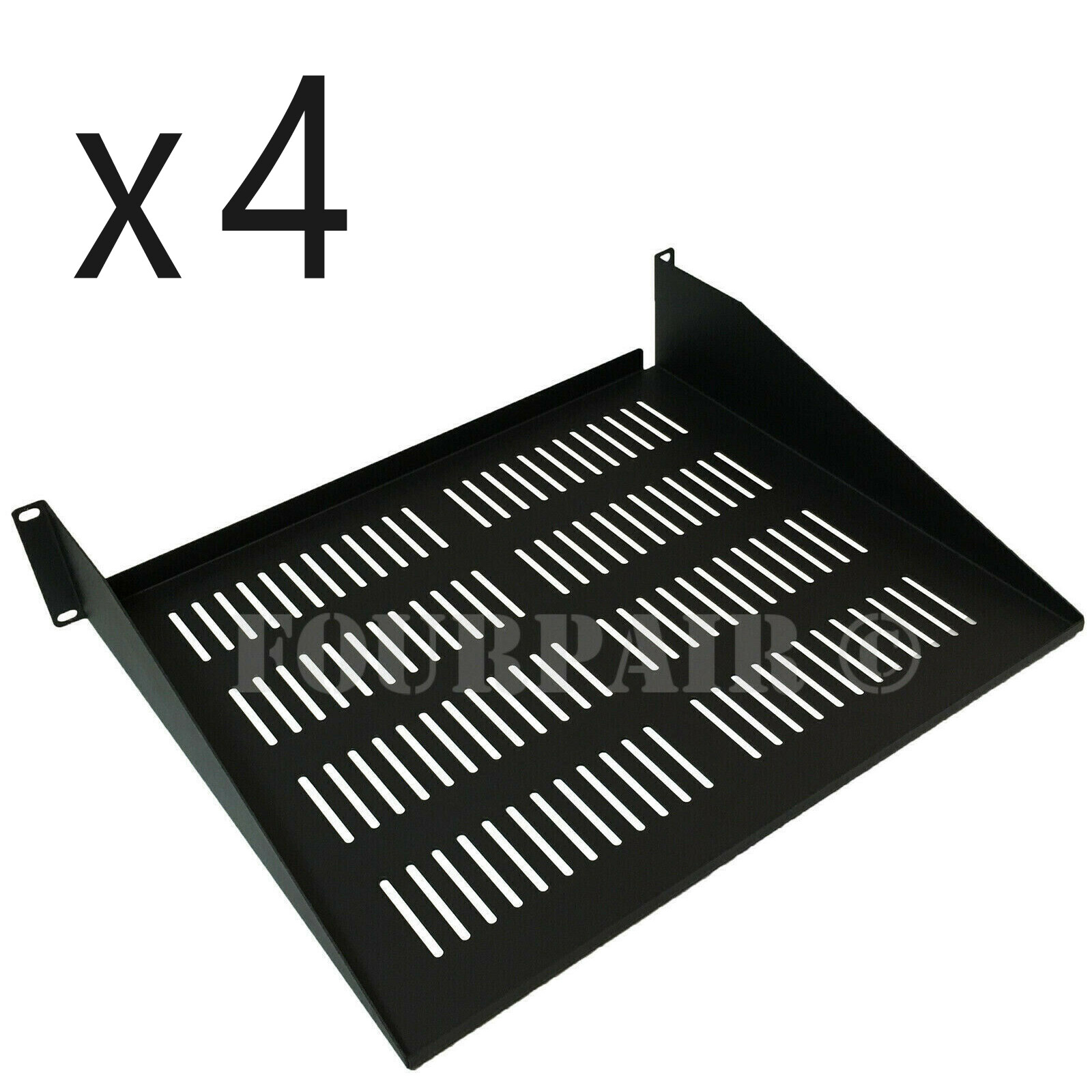 4 Pack - 19" 2U Cantilever Data Server Network Rack Mount Vented Shelf 15" Deep