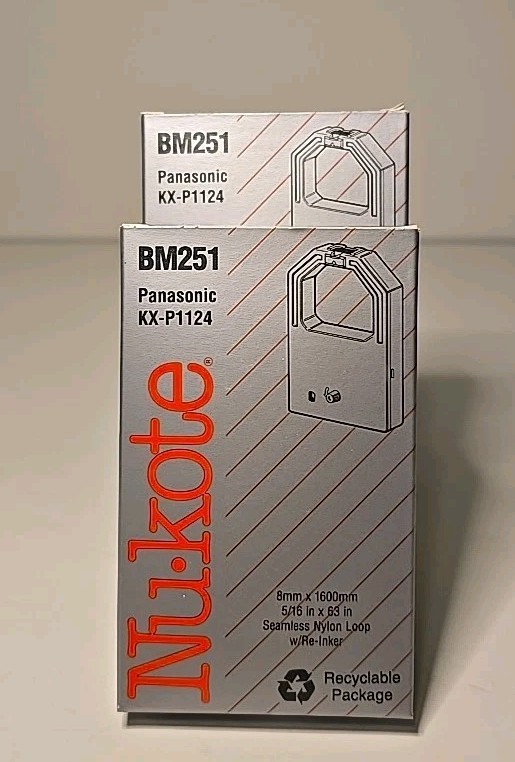 NUKOTE BM251 Replacement Ribbon Cartridge for fits Panasonic KX-P1124