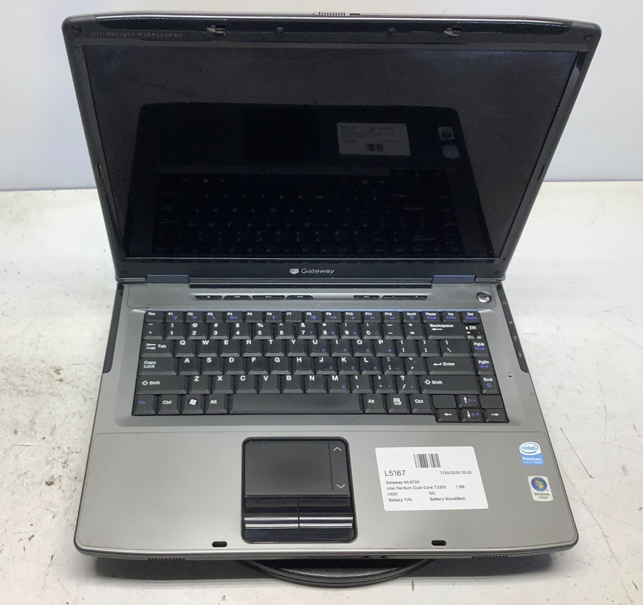 Gateway ML6720 Intel Pentium Dual-Core T2310 1.46GHz No RAM NO HDD