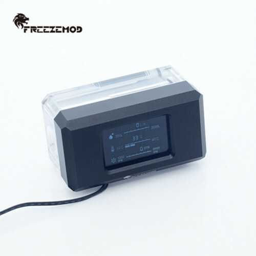 FreezeMod Water Temperature Meter + Flow Meter VA Display Cooling System Monitor