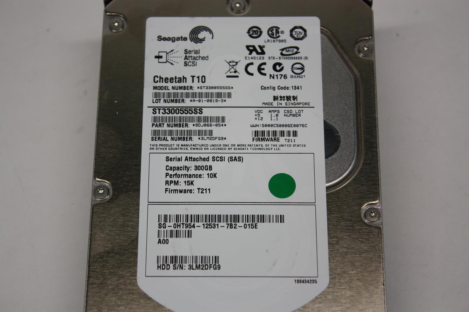 DELL 0HT954 SEAGATE ST3300555SS 300GB SAS 15K
