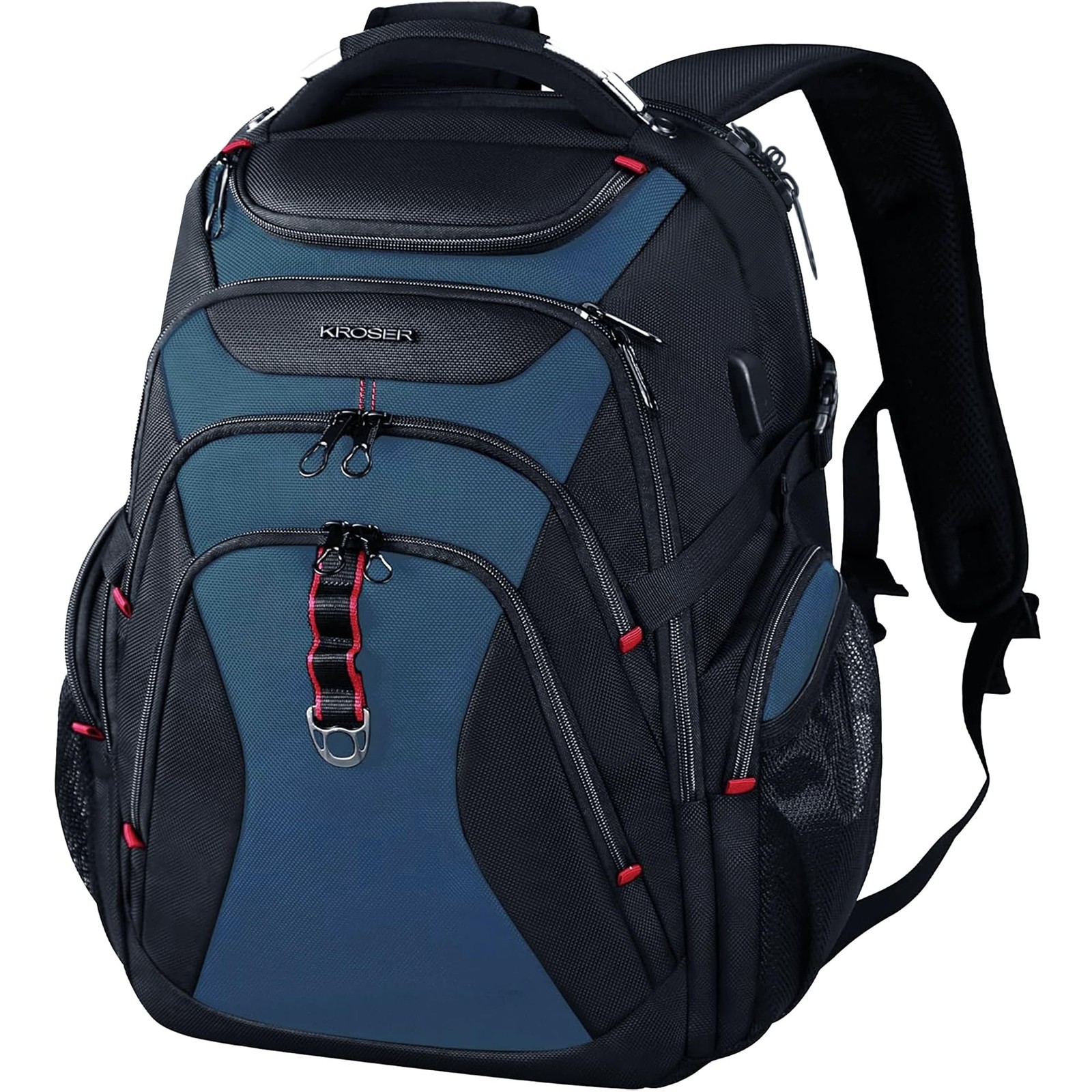 KROSER Travel Laptop Backpack 17.3 Inch XL inch, Black/Haze Blue-17.3 