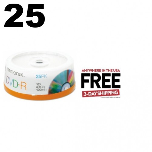 25 Memorex 16X DVD-R 4.7GB (Logo Top) **1-3 DAYS