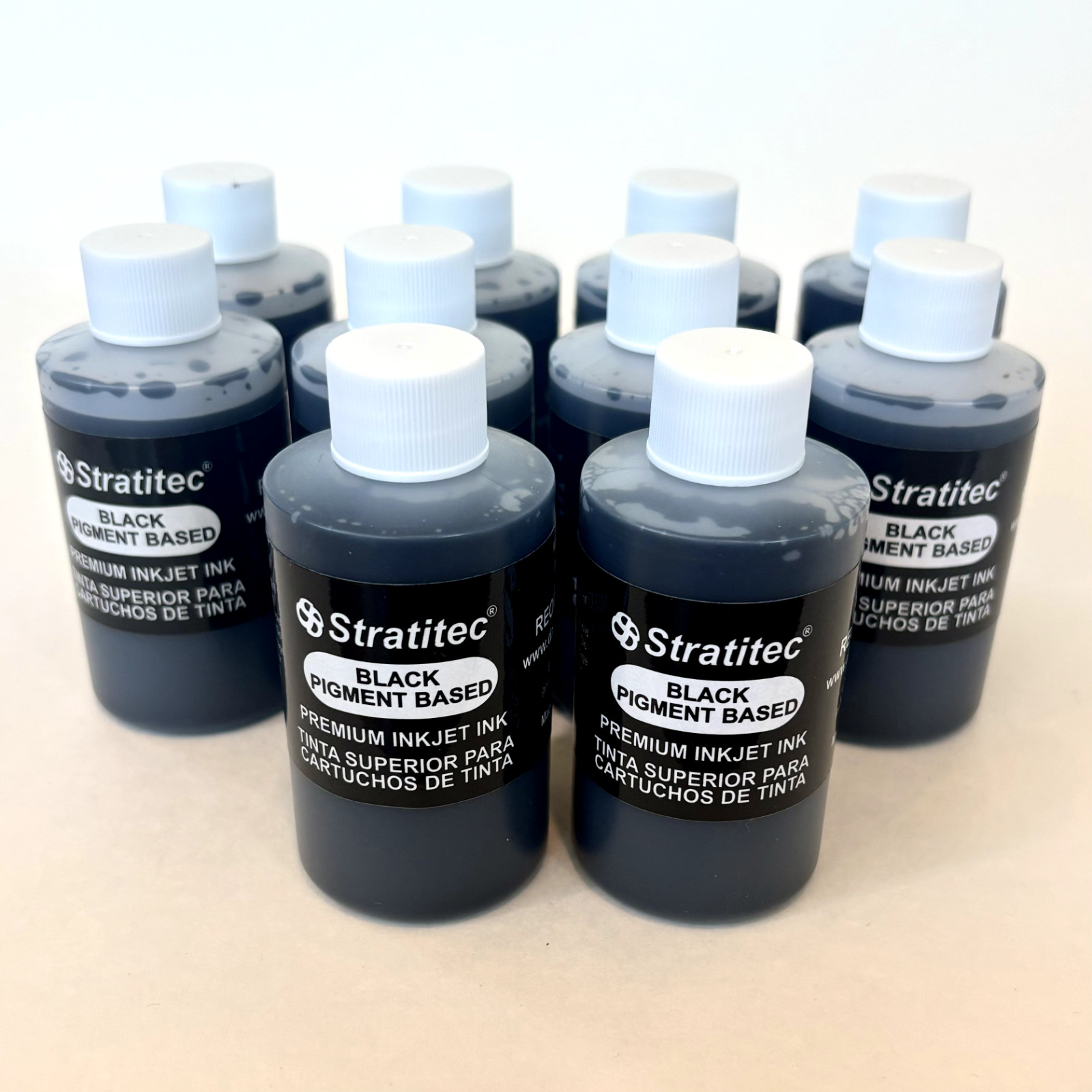 STRATITEC Pigment Black Inkjet Printer Ink Refill TEN 85ml Bottles 850ml