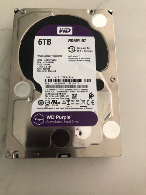 Western Digital Purple 6 TB,Internal,5400 RPM,3.5 inch (WD60PURZ) Hard Drive