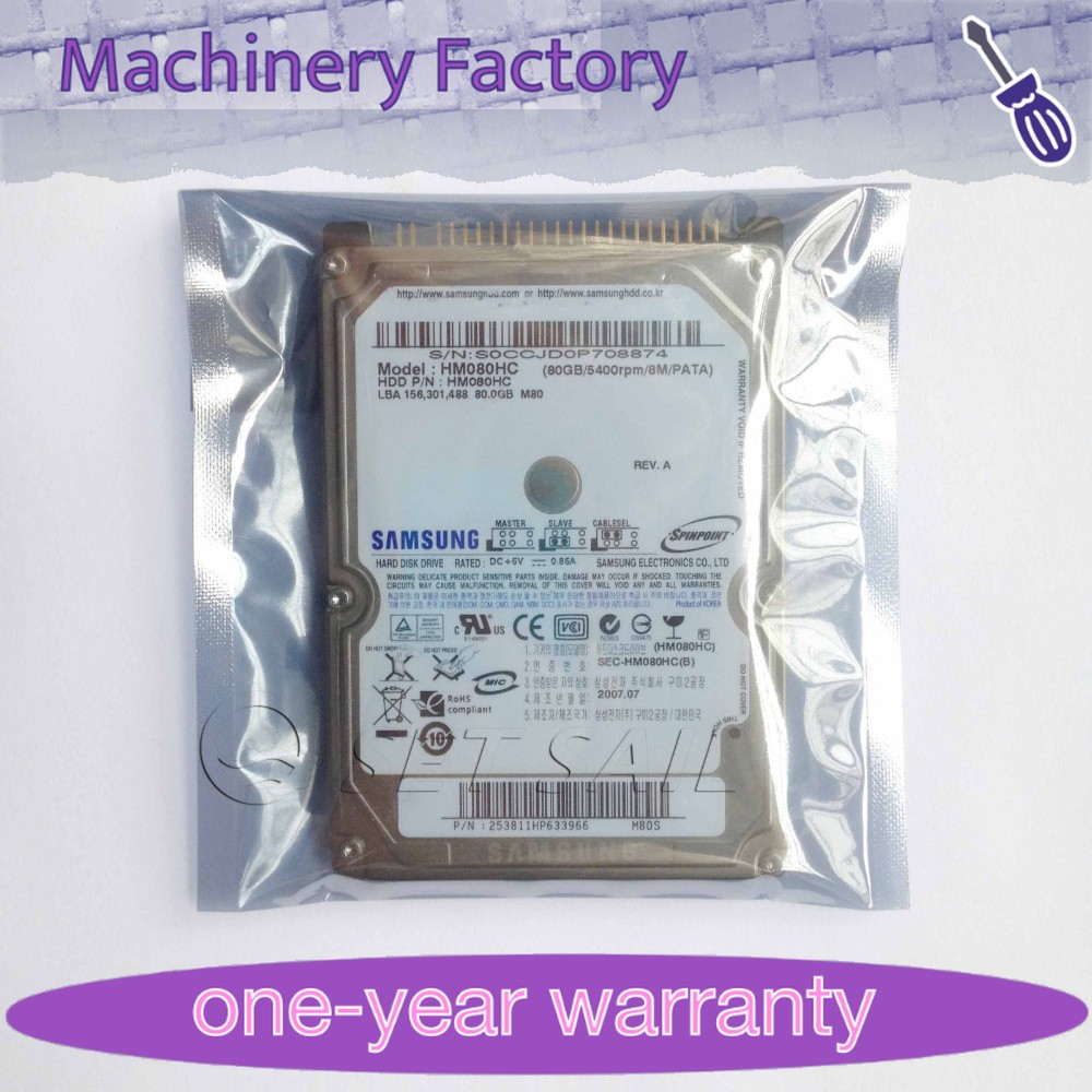 SAMSUNG 80 GB 2.5" 5400 RPM PATA/IDE 8 MB Hard Disk Drive HM080HC HDD