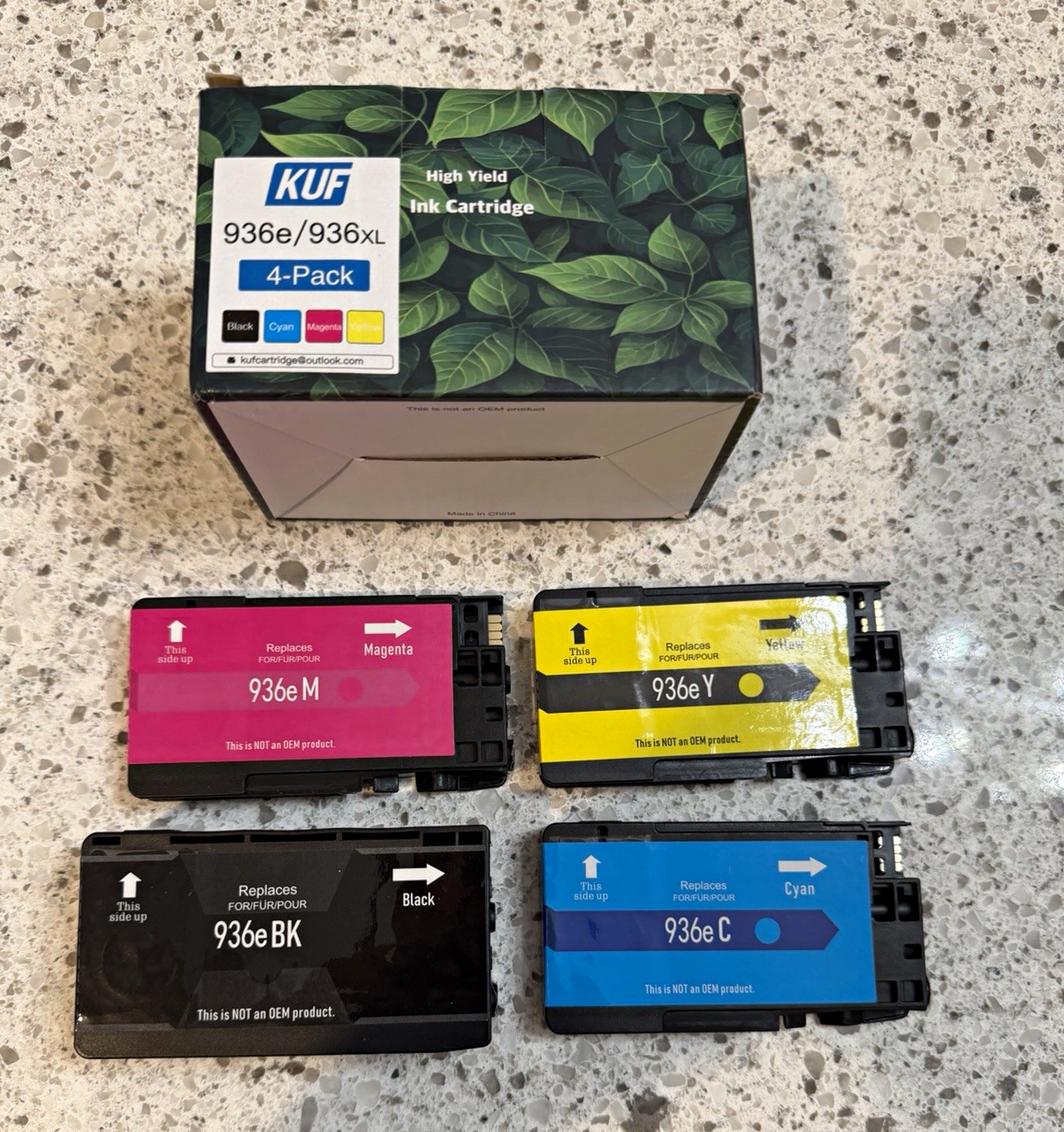 KUF 936e/936XL Compatible Inkjet Ink Cartridge 4-Pack BK C M Y