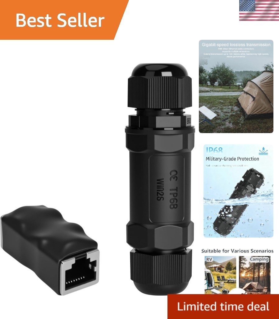 Starlink Ethernet Adapter Kit:  Waterproof RJ45 Coupler for Starlink Cable/C
