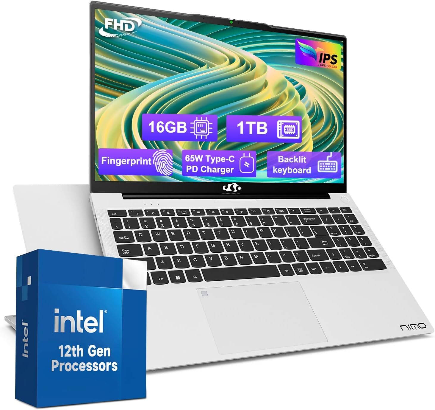 15.6 FHD Student Laptop 16GB RAM 1TB SSD Intel Pentium Quad-Core N100 Computer 