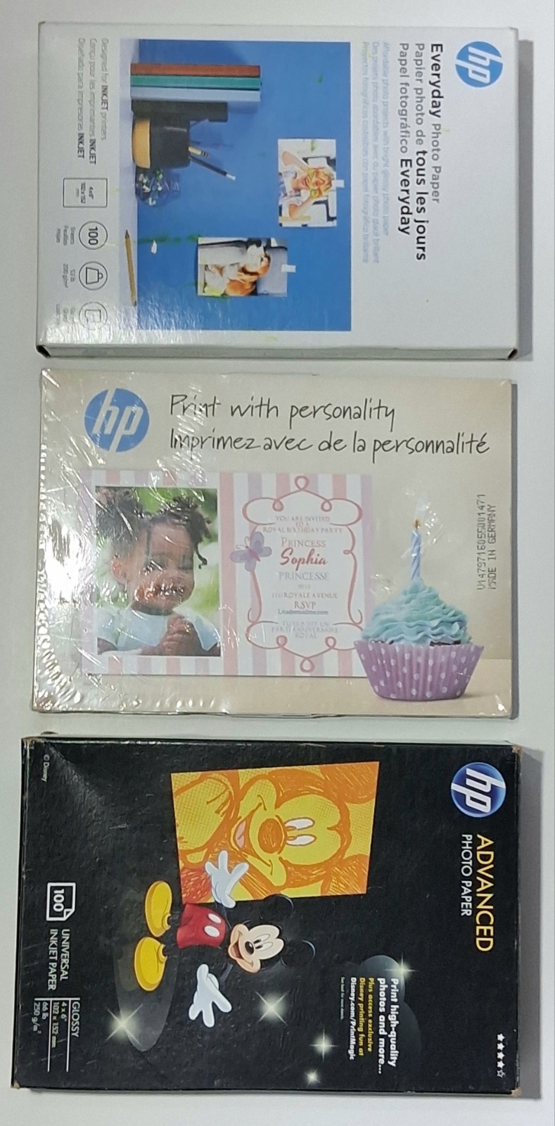 Photo Paper Lot 3 Packs Disney Mickey Advanced Everyday Invitation Paper NOS