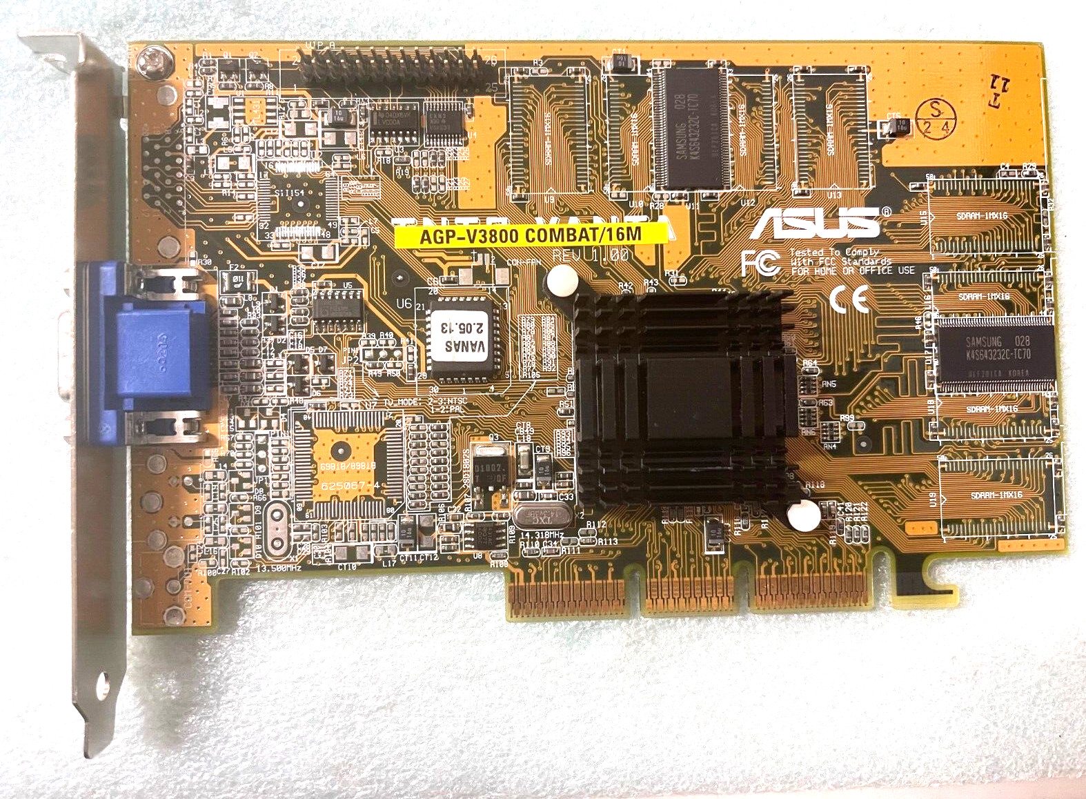 ASUS AGP-V3800 COMBAT 16M NVIDIA Riva TNT2 AGP VIDEO CARD VGA ONLY RM1-307