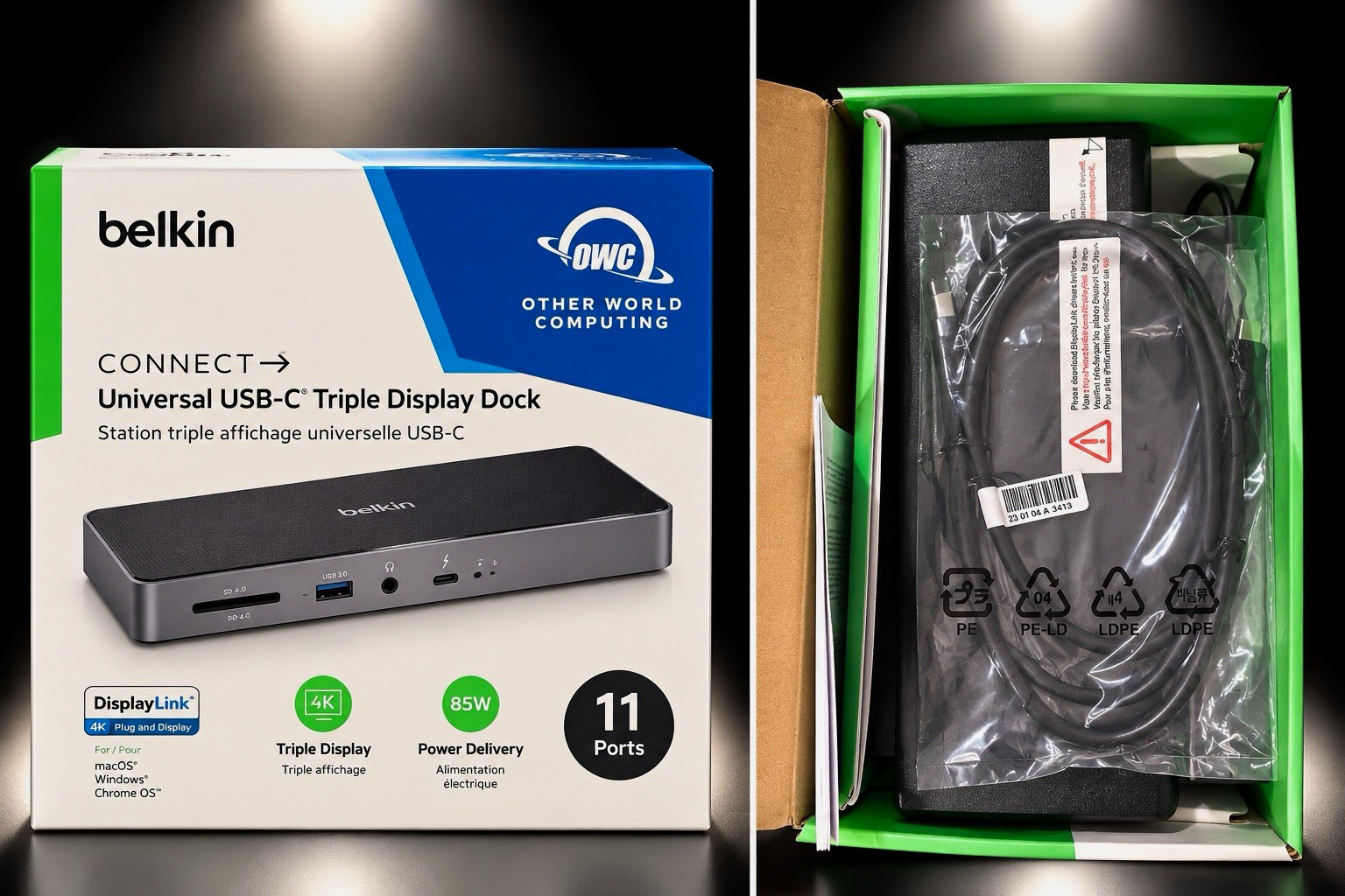 Belkin Connect USB-C Triple Display Docking Station, 11-Port 85W Power Delivery