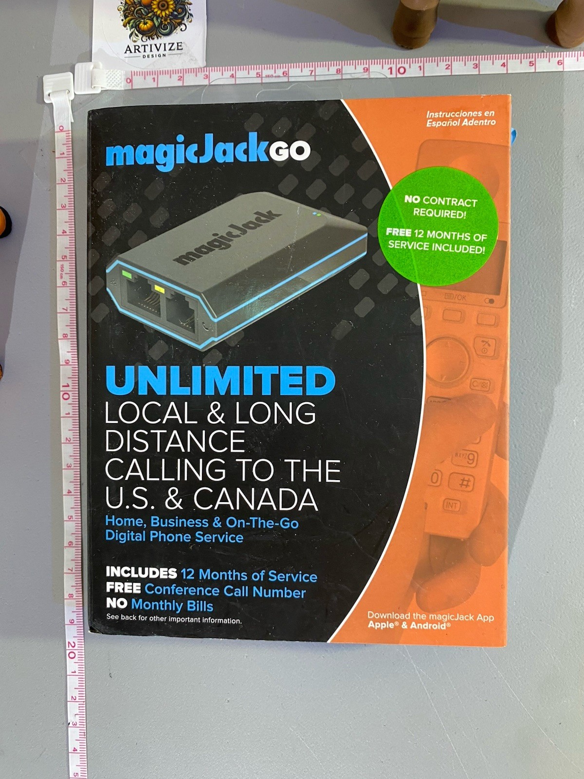Magicjack Go Digital Phone Service Device Unlimited Calls for 12 Months
