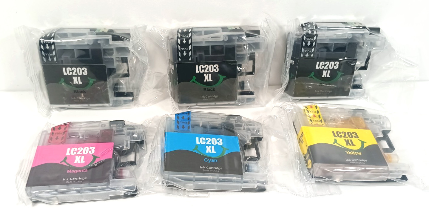 E-Z Ink Pro LC203 Compatible Ink Cartridges for Brother LC203XL 6 pieces