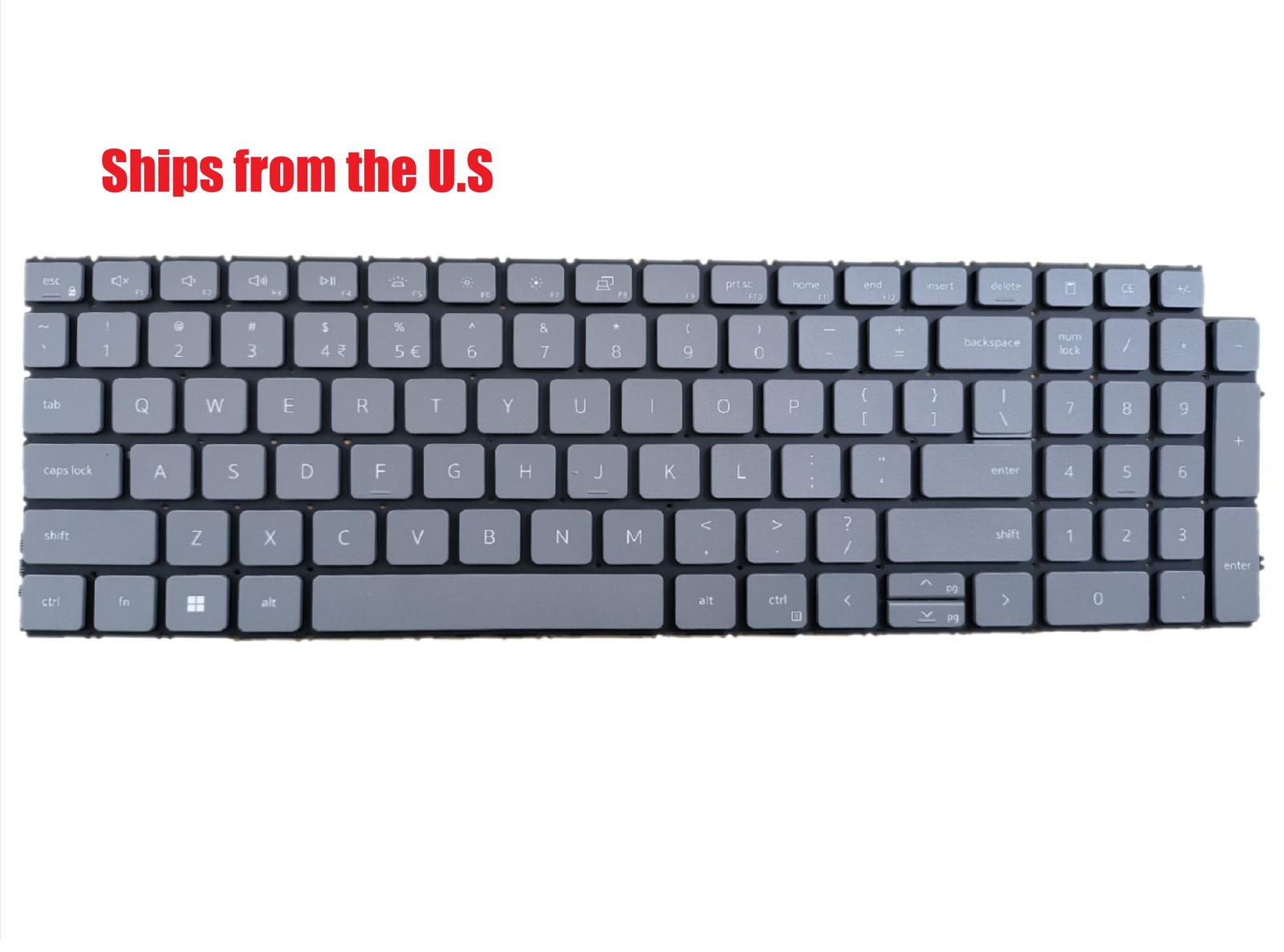 For Dell Inspiron 5515 US Gray Keyboard New Backlit
