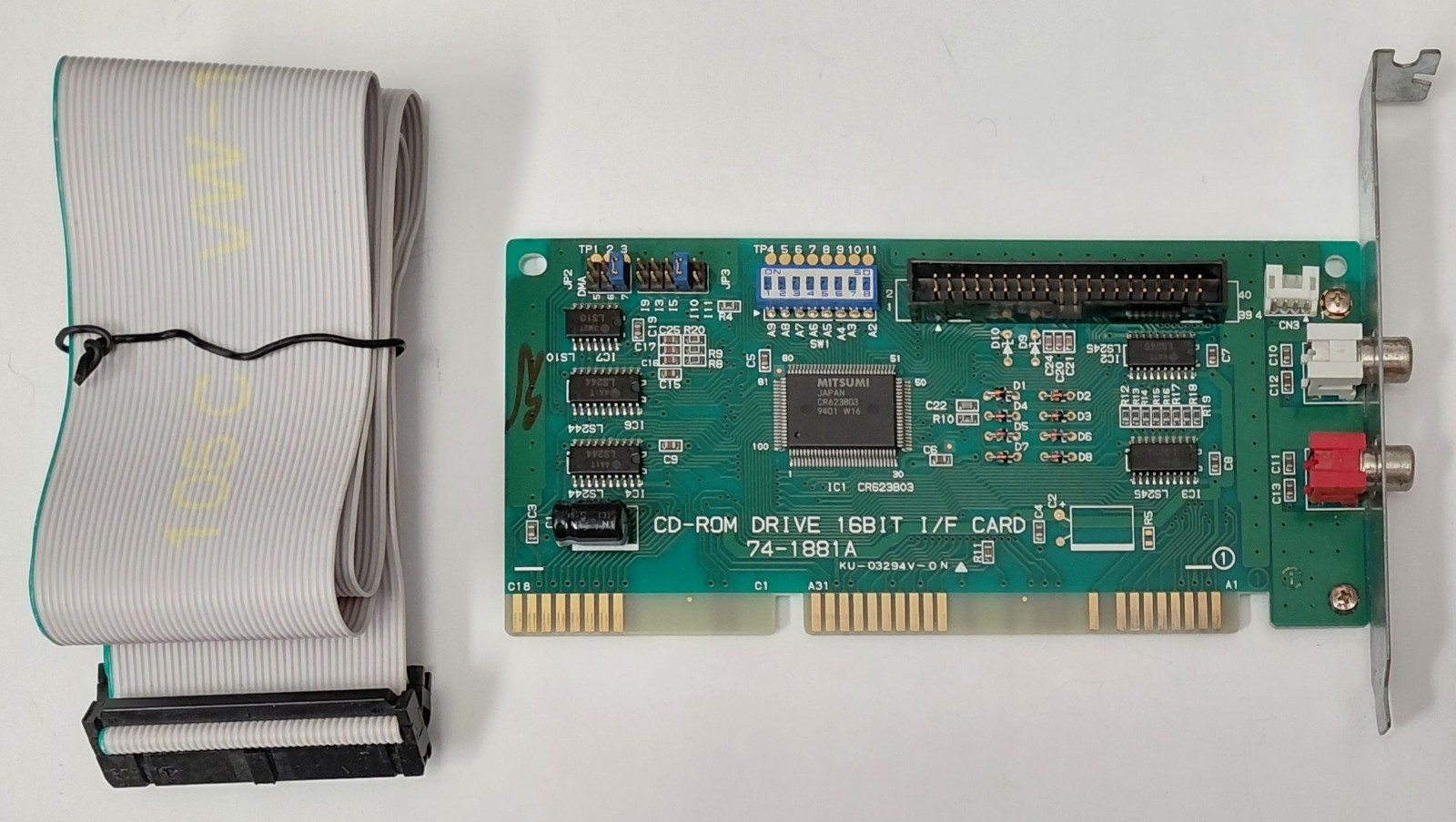 Mitsumi CD-ROM DRIVE 16BIT I/IF Card ISA Controller (74-1881A, Retro, 1994)