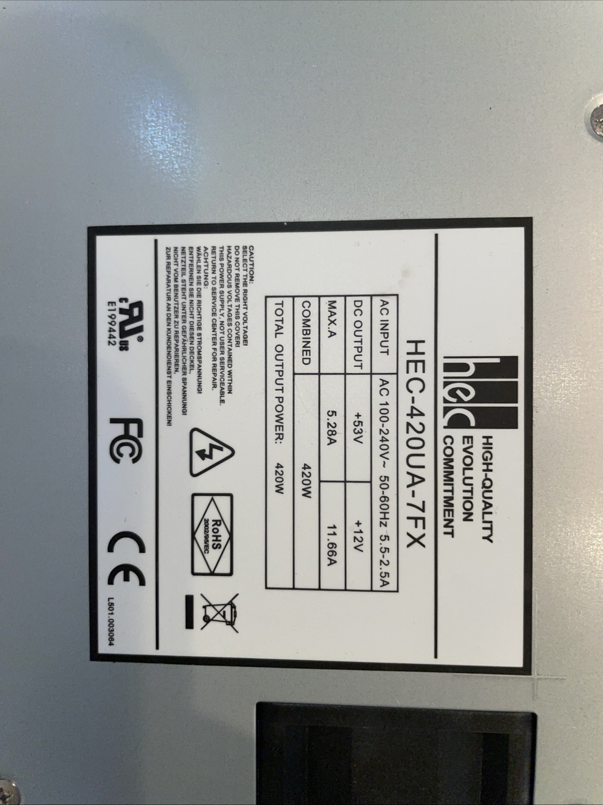 HEC-420UA-7FX HEC Power Supply Fast Same Day Shipping Nice