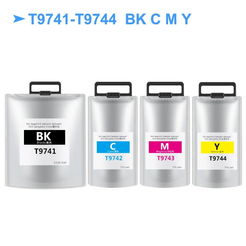 T9741~T9744 Pigment Ink Bag, Replacement for Epson WF-C869Ra Printer