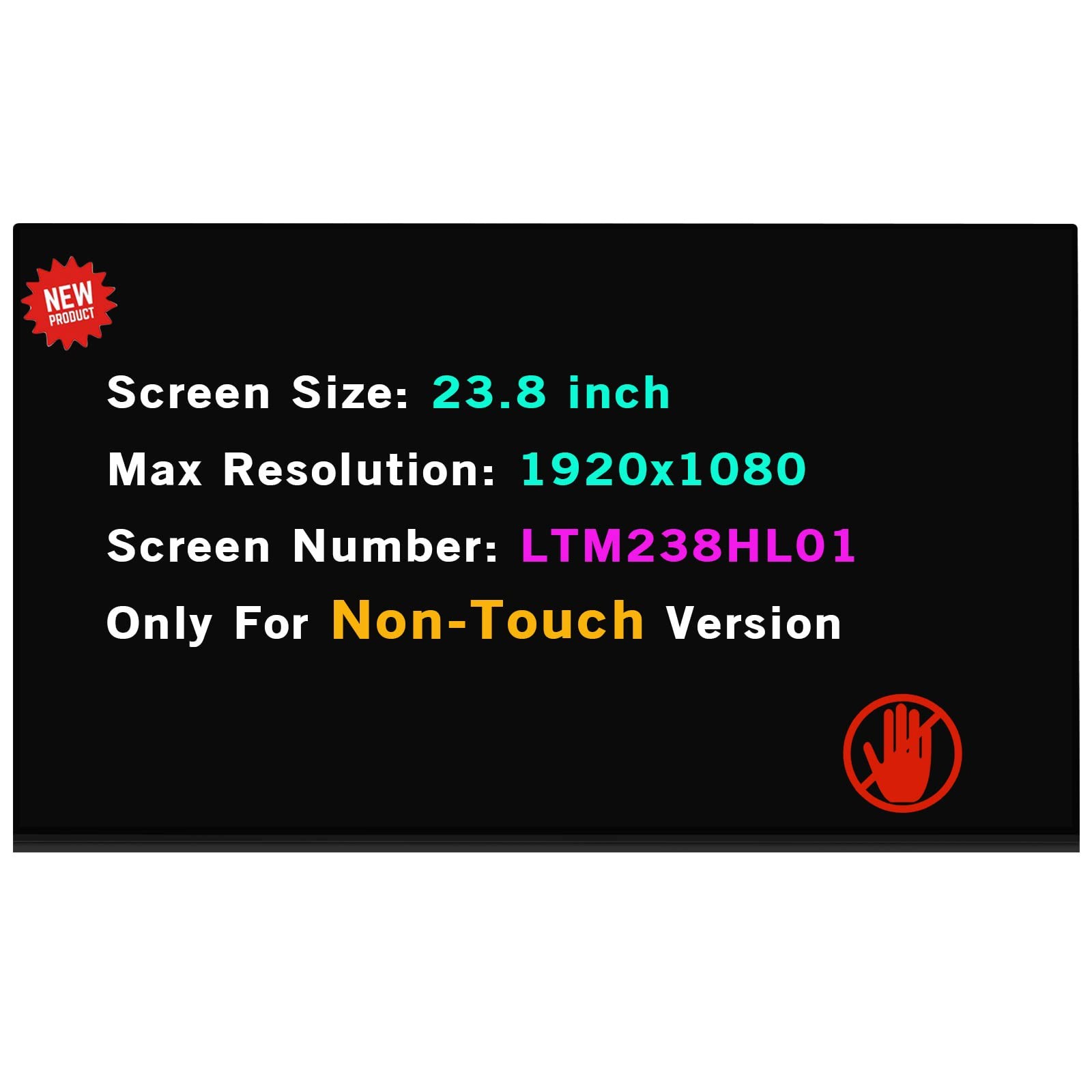 LTM238HL06 LCD Non-Touch Replacement for HP Eliteone 800 G6 Display Screen 23.8"