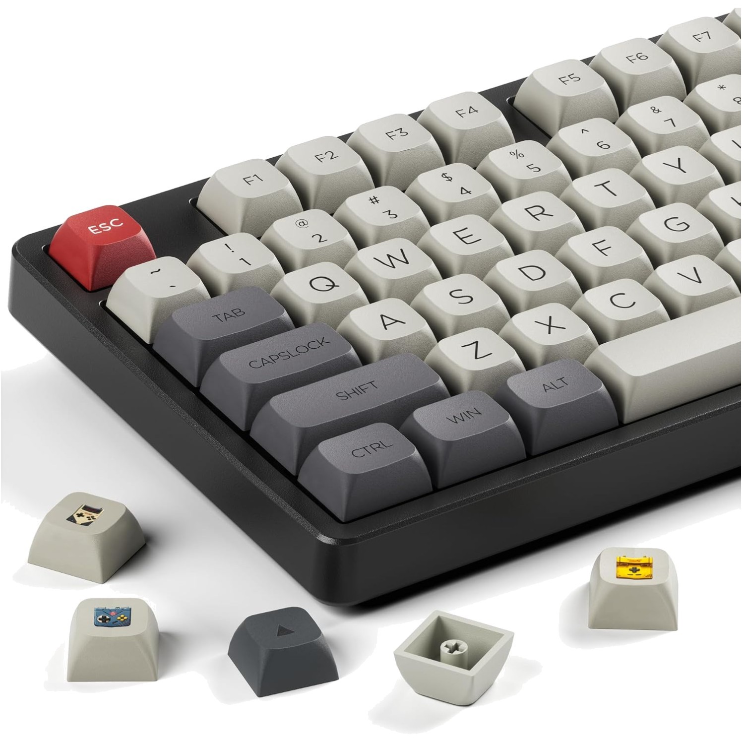 135-Piece Retro Game Console Keycap Set - High Quality PBT with Puller Included