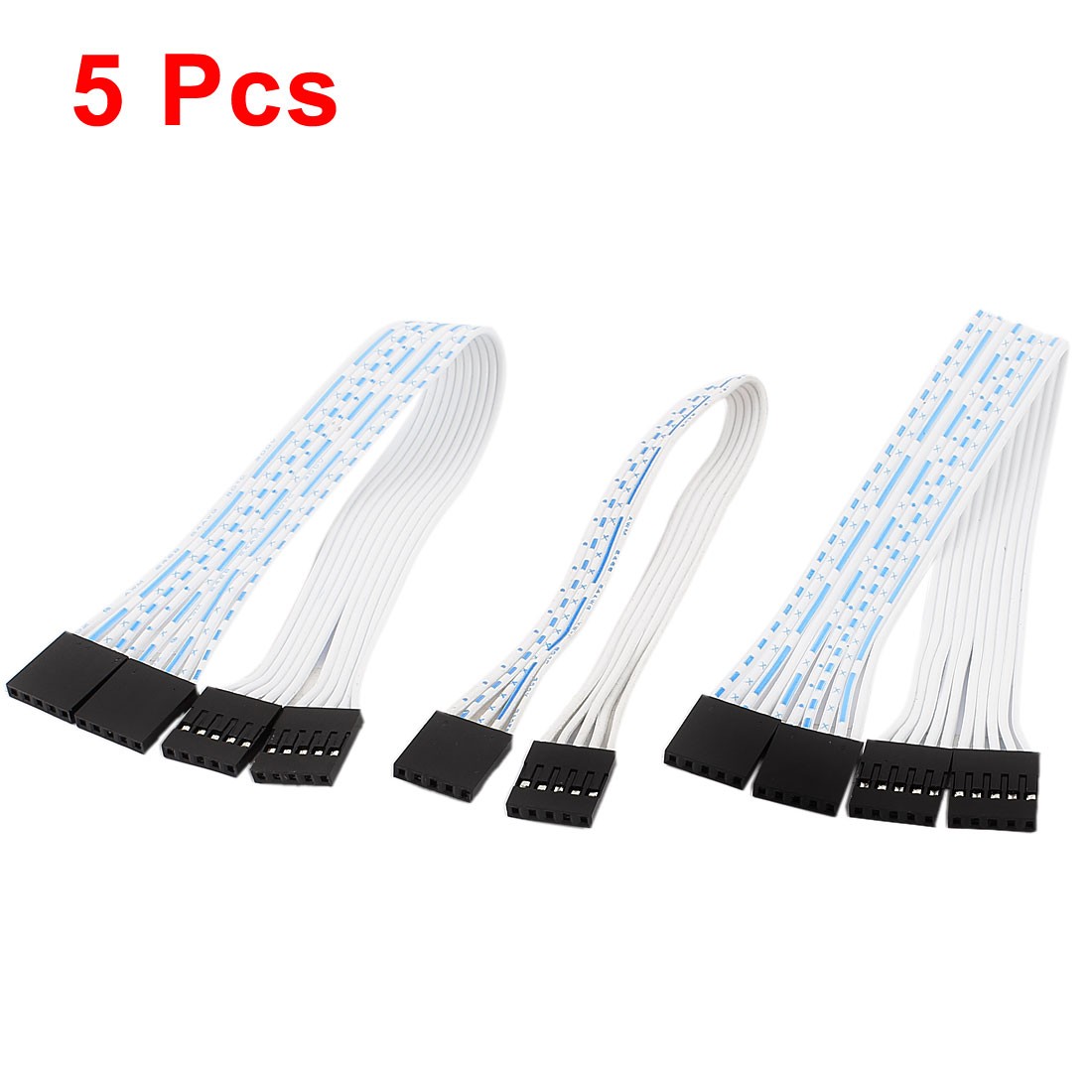 5Pcs 2.54mm Pitch 5 Pin 5 Wire 24AWG Female IDC Flat Ribbon Cable 20cm