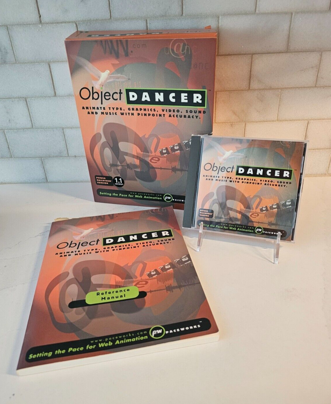 RARE VTG Pace Works Object Dancer Web Animation Software v 1.1 Apple MAC 1996-97