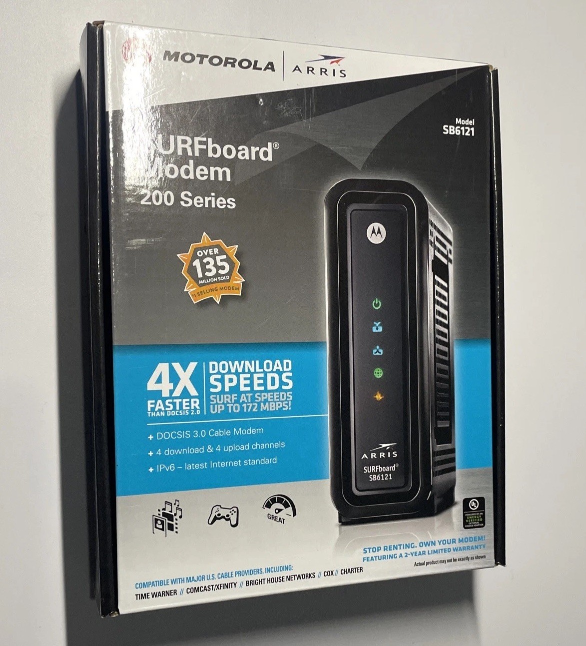 ARRIS Motorola SB6121 SURFboard DOCSIS 3.0 Cable Modem