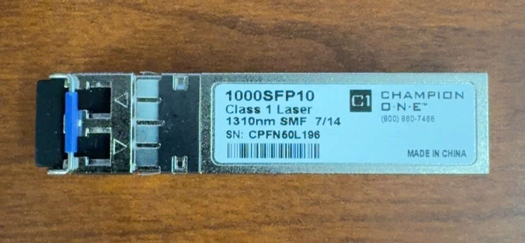 Champion One 1000SFP10 1G LX SFP Transceiver 1310nm SMF 10km Single Mode