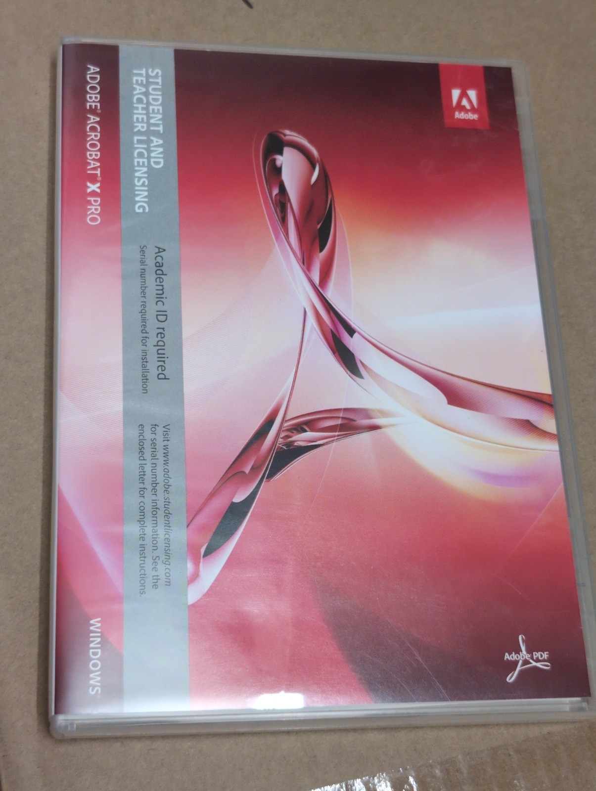ADOBE ACROBAT X PRO Student And Teacher Licensing CD Win OS