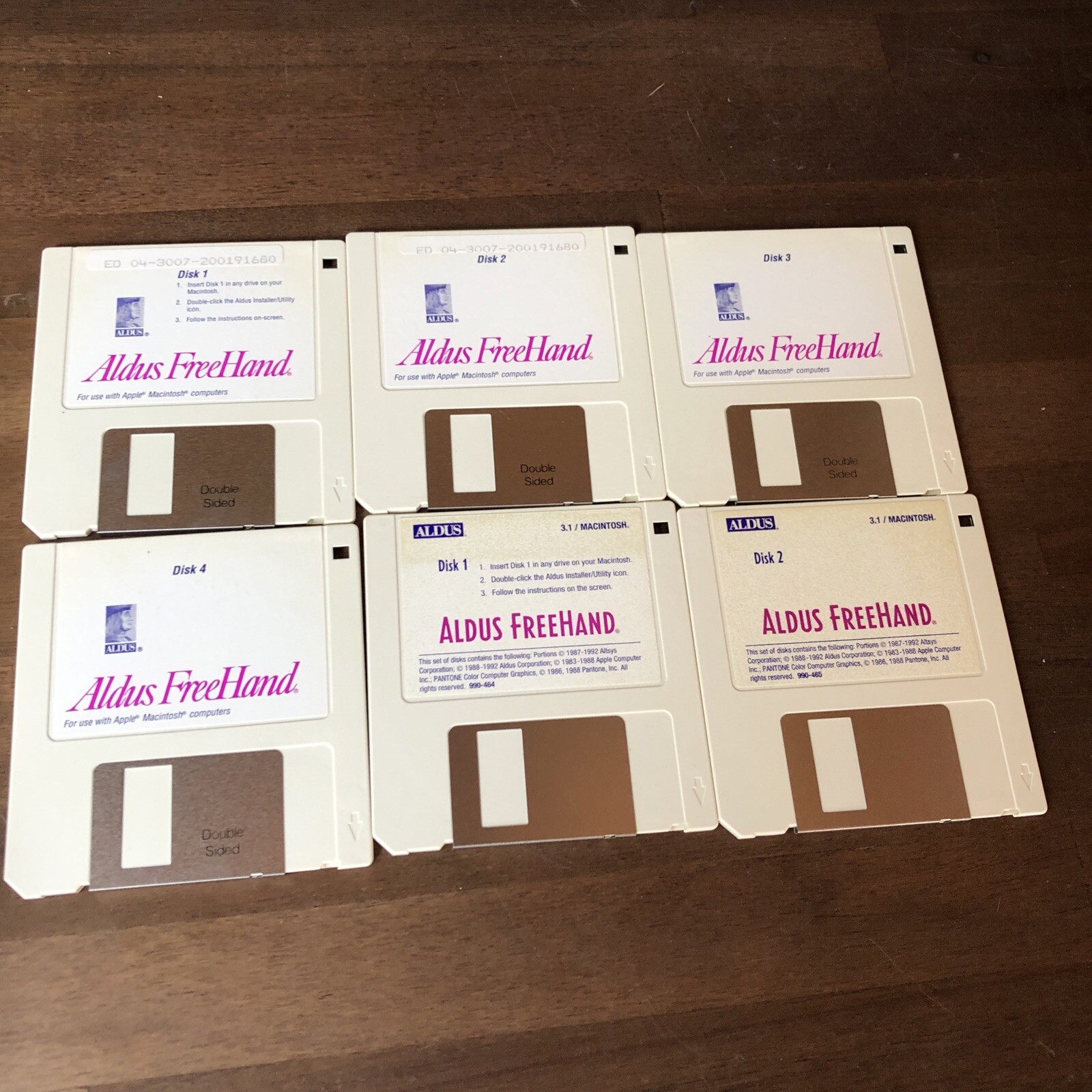 Vintage Aldus FreeHand version 3.0 Install Disks Only for Macintosh