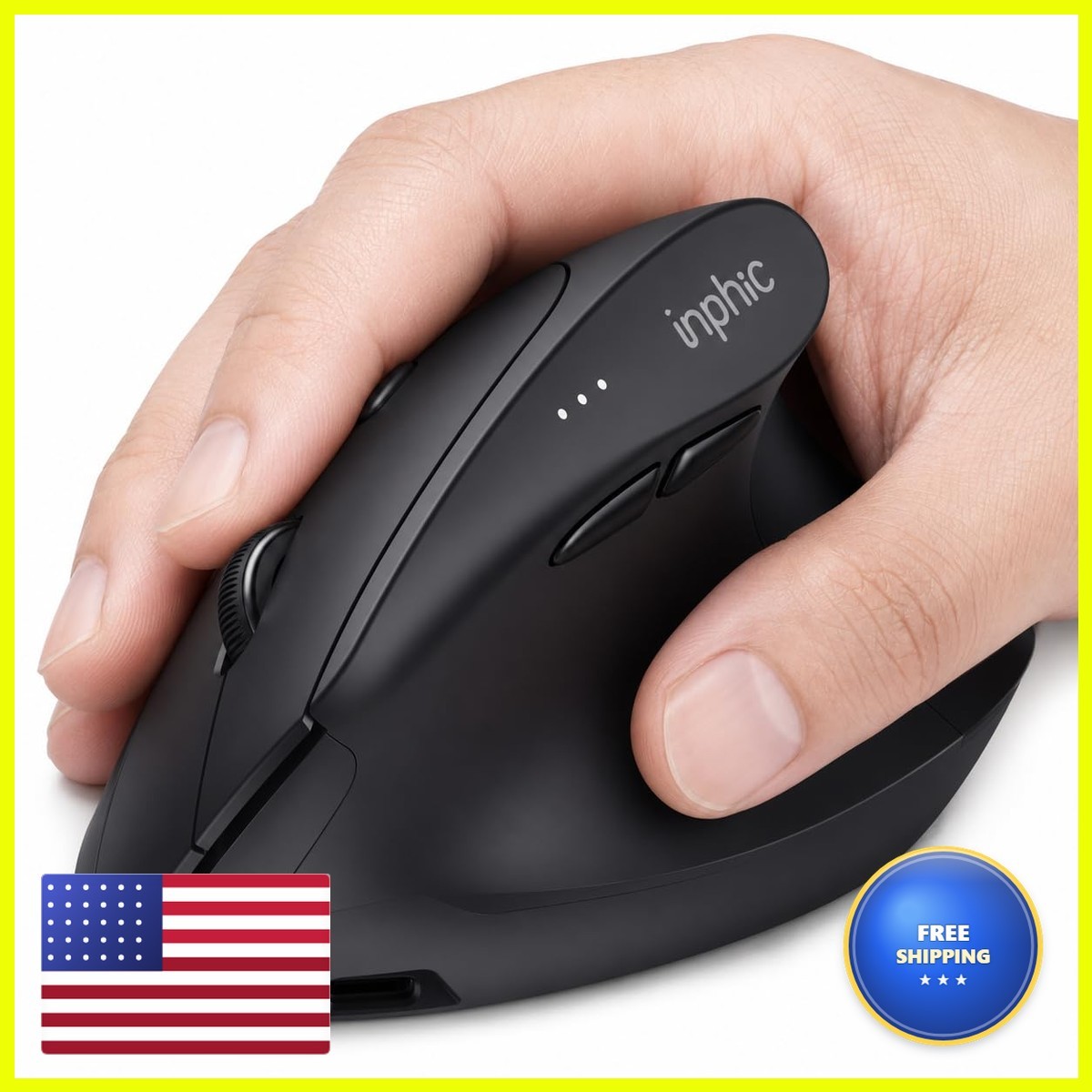 INPHIC X9 Pro Vertical Mouse 12800DPI Wireless Rechargeable
