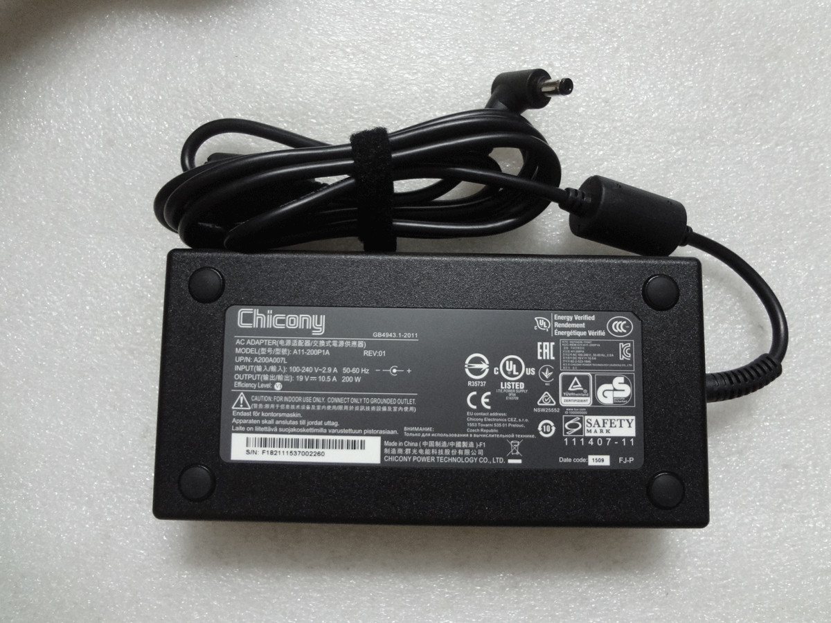For Clevo P650HP6 P650RP6 chicony 19V 10.5A A11-200P1A 200W AC Adapter Original