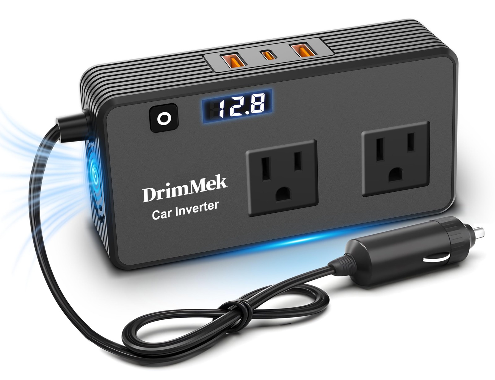 300W Car Power Inverter, Car Plug Adapter Outlet DC Inverter 12V to 110V AC C...