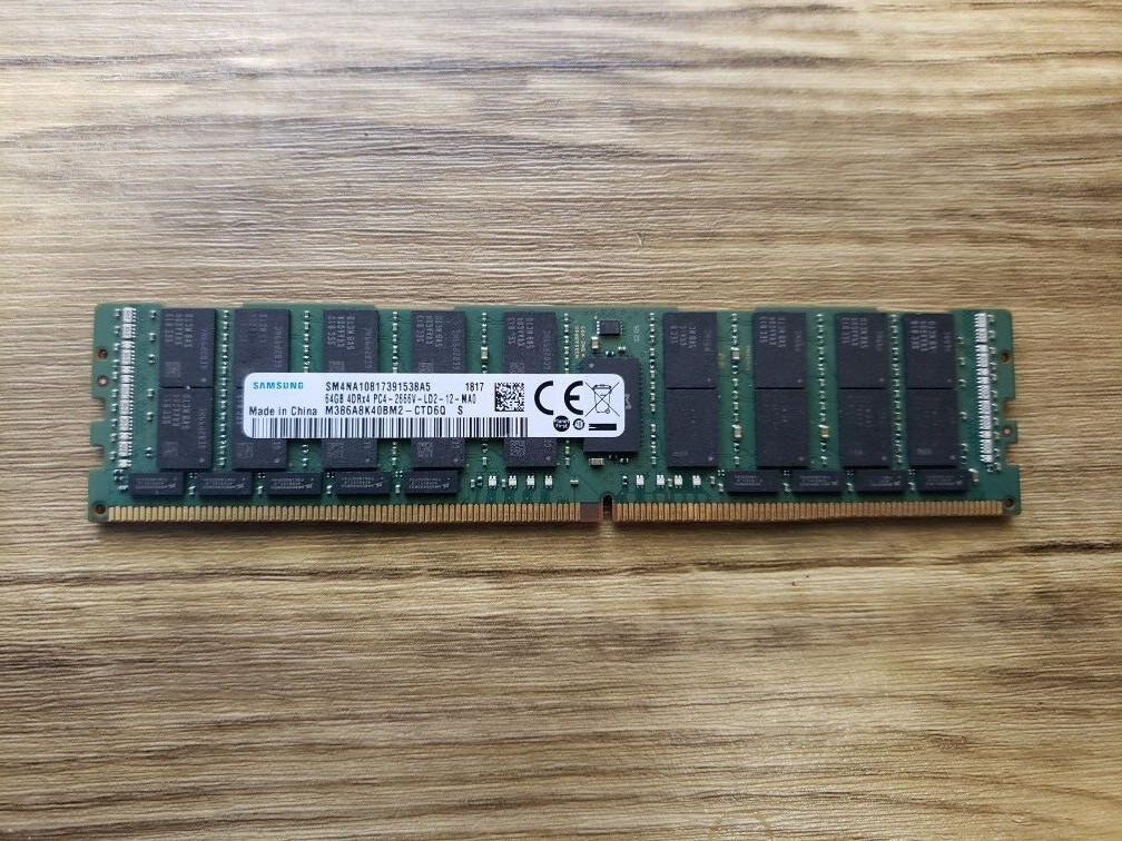 SAMSUNG 64GB 4dRx4 PC4-2666V-LD2 DDR4 ECC SERVER RAM M386A8K40BM2-CTD7Q