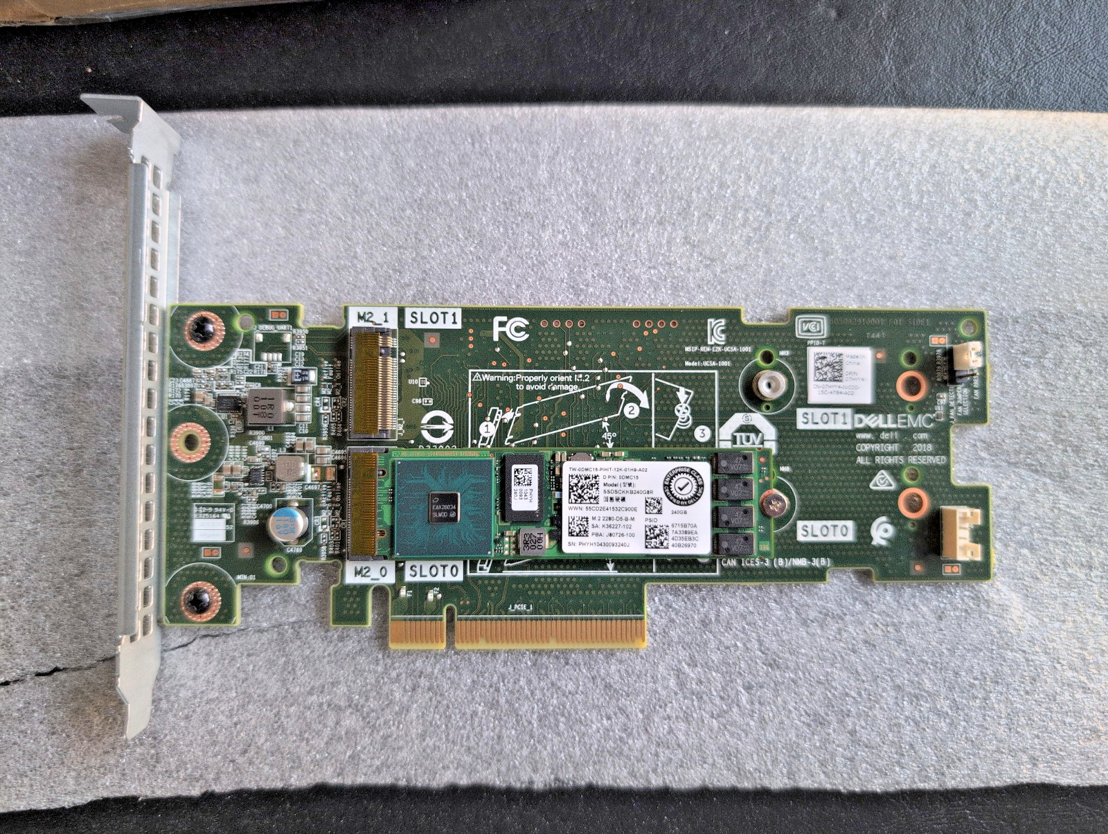 Dell EMC M.2 Boss Card Storage Controller W/ 1x 240GB M.2 0919J9 0M7W47
