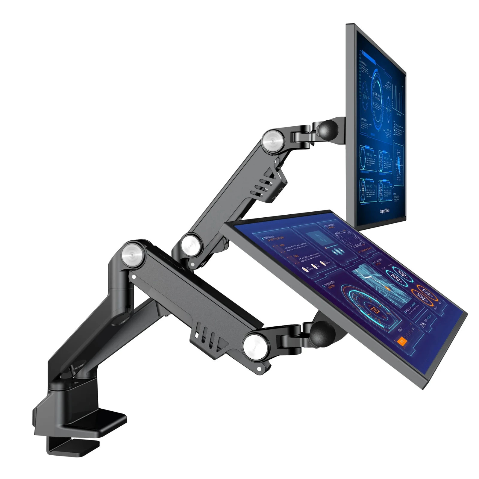 AVLT Dual 17-35" Stackable Monitor Desk Mount Gas Spring Gray AVLT-DM46-1